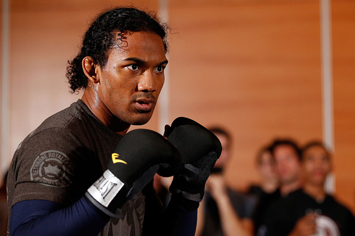 SEATTLE, WA - DECEMBER 05:  Benson Henderson works out for fans and media during the UFC on FOX open workouts on December 5, 2012  at the Grand Hyatt Seattle in Seattle, Washington.  (Photo by Josh Hedges/Zuffa LLC/Zuffa LLC via Getty Images)