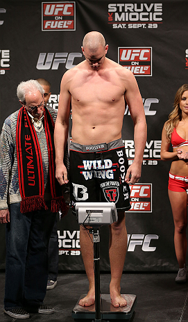 NOTTINGHAM, ENGLAND - SEPTEMBER 28: Stefan Struve weighs in during the UFC on Fuel TV weigh in at Capital FM Arena on September 28, 2012 in Nottingham, England. (Photo by Josh Hedges/Zuffa LLC/Zuffa LLC via Getty Images)