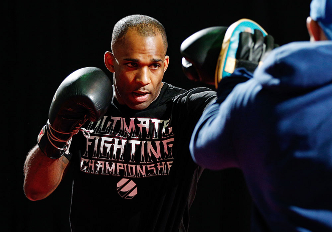 LONDON, ENGLAND - FEBRUARY 13: Jimi Manuwa conducts an open training session for media on February 13, 2013 at Hooks Gym in London, England. (Photo by Josh Hedges/Zuffa LLC/Zuffa LLC via Getty Images)