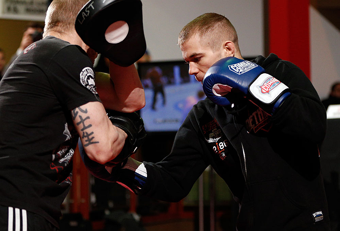 LONDON, ENGLAND - FEBRUARY 13: Michael McDonald conducts an open training session for media on February 13, 2013 at Hooks Gym in London, England. (Photo by Josh Hedges/Zuffa LLC/Zuffa LLC via Getty Images)