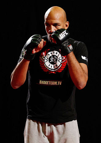 LONDON, ENGLAND - FEBRUARY 13: Cyrille Diabate conducts an open training session for media on February 13, 2013 at Hooks Gym in London, England. (Photo by Josh Hedges/Zuffa LLC/Zuffa LLC via Getty Images)