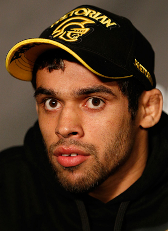 LONDON, ENGLAND - FEBRUARY 13: Renan Barao interacts with media during a UFC press conference on February 13, 2013 at Hooks Gym in London, England. (Photo by Josh Hedges/Zuffa LLC/Zuffa LLC via Getty Images)