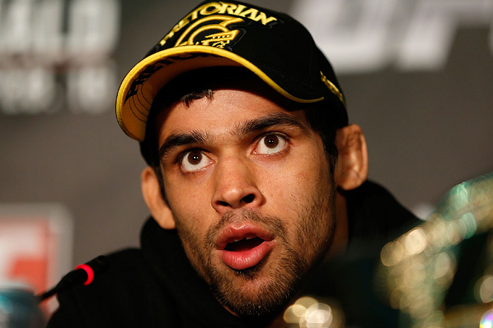LONDON, ENGLAND - FEBRUARY 13: Renan Barao interacts with media during a UFC press conference on February 13, 2013 at Hooks Gym in London, England. (Photo by Josh Hedges/Zuffa LLC/Zuffa LLC via Getty Images)