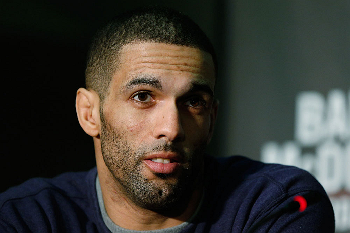 LONDON, ENGLAND - FEBRUARY 13: Che Mills interacts with media during a UFC press conference on February 13, 2013 at Hooks Gym in London, England. (Photo by Josh Hedges/Zuffa LLC/Zuffa LLC via Getty Images)