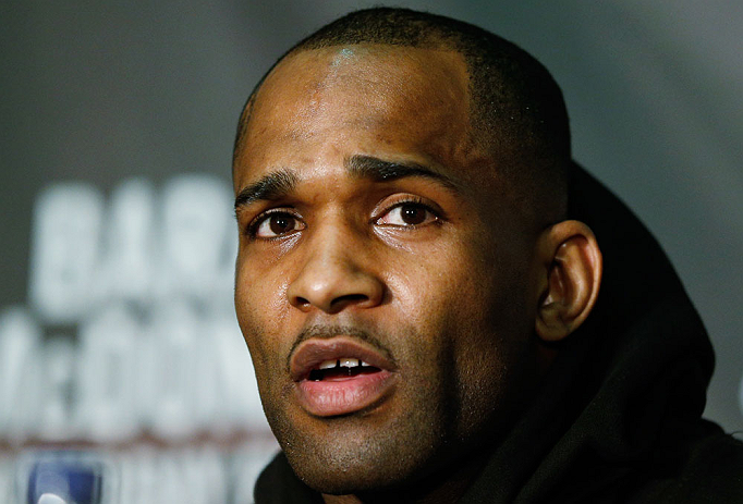 LONDON, ENGLAND - FEBRUARY 13: Jimi Manuwa interacts with media during a UFC press conference on February 13, 2013 at Hooks Gym in London, England. (Photo by Josh Hedges/Zuffa LLC/Zuffa LLC via Getty Images)