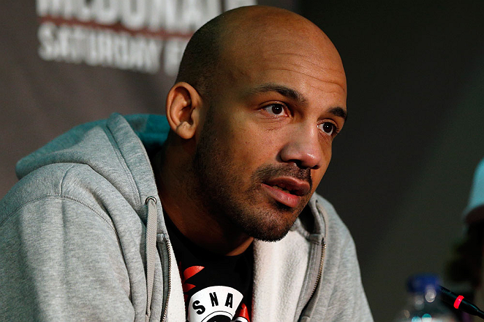 LONDON, ENGLAND - FEBRUARY 13: Cyrille Diabate interacts with media during a UFC press conference on February 13, 2013 at Hooks Gym in London, England. (Photo by Josh Hedges/Zuffa LLC/Zuffa LLC via Getty Images)