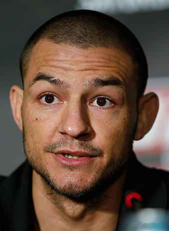 LONDON, ENGLAND - FEBRUARY 13: Cub Swanson interacts with media during a UFC press conference on February 13, 2013 at Hooks Gym in London, England. (Photo by Josh Hedges/Zuffa LLC/Zuffa LLC via Getty Images)