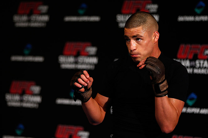 TOKYO, JAPAN - FEBRUARY 28: Diego Sanchez holds an open training session for media at the Hilton Sjinjuku Hotel on February 28, 2013 in Tokyo, Japan. (Photo by Josh Hedges/Zuffa LLC/Zuffa LLC via Getty Images)