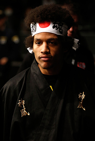 SAITAMA, JAPAN - MARCH 03:  Alex Caceres enters the arena before his bantamweight fight against Kyung Ho Kang during the UFC on FUEL TV event at Saitama Super Arena on March 3, 2013 in Saitama, Japan.  (Photo by Josh Hedges/Zuffa LLC/Zuffa LLC via Getty Images)