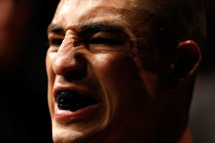 SAITAMA, JAPAN - MARCH 03:  Diego Sanchez prepares to enter the Octagon before his lightweight fight against Takanori Gomi during the UFC on FUEL TV event at Saitama Super Arena on March 3, 2013 in Saitama, Japan.  (Photo by Josh Hedges/Zuffa LLC/Zuffa LLC via Getty Images)