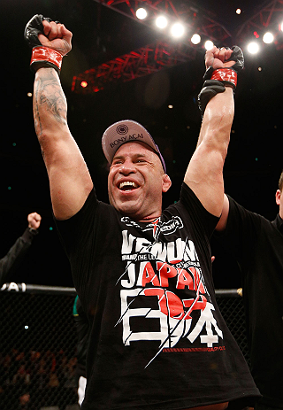 SAITAMA, JAPAN - MARCH 03:  Wanderlei Silva reacts after knocking out Brian Stann in their light heavyweight fight during the UFC on FUEL TV event at Saitama Super Arena on March 3, 2013 in Saitama, Japan.  (Photo by Josh Hedges/Zuffa LLC/Zuffa LLC via Getty Images)