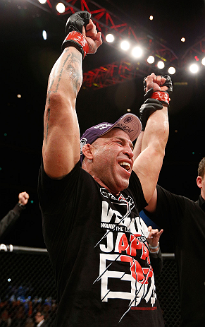 SAITAMA, JAPAN - MARCH 03:  Wanderlei Silva reacts after knocking out Brian Stann in their light heavyweight fight during the UFC on FUEL TV event at Saitama Super Arena on March 3, 2013 in Saitama, Japan.  (Photo by Josh Hedges/Zuffa LLC/Zuffa LLC via Getty Images)
