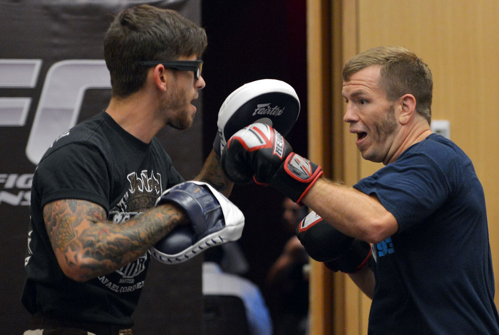 ATLANTIC CITY, NJ - JUNE 20: Spencer Fisher trains during an open workout prior to UFC on FX at Revel Casino in Atlantic City, New Jersey. (Photo by Drew Hallowell/Zuffa LLC/Zuffa LLC via Getty Images)
