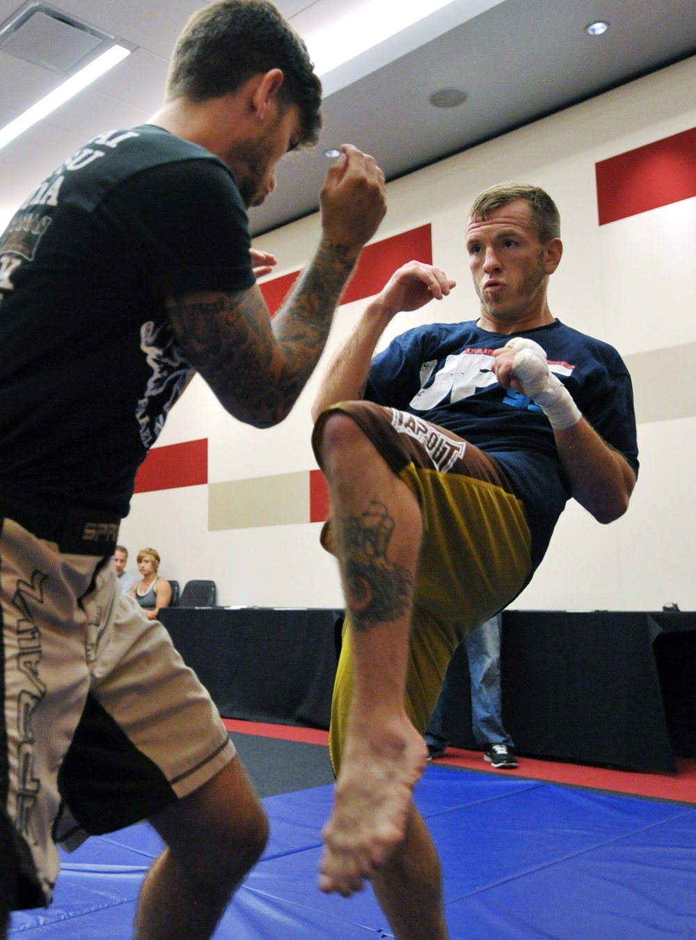 ATLANTIC CITY, NJ - JUNE 20: Spencer Fisher trains during an open workout prior to UFC on FX at Revel Casino in Atlantic City, New Jersey. (Photo by Drew Hallowell/Zuffa LLC/Zuffa LLC via Getty Images)