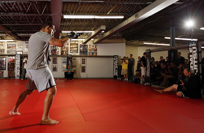 MINNEAPOLIS, MN - OCTOBER 02: Antonio Silva works out for media and fans during an open training session at Cellar Kickboxing and Martial Arts on October 2, 2012 in Minneapolis, Minnesota. (Photo by Josh Hedges/Zuffa LLC/Zuffa LLC via Getty Images)