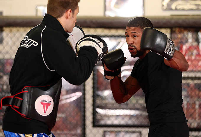 MINNEAPOLIS, MN - OCTOBER 02: Marcus LeVesseur works out for media and fans during an open training session at Cellar Kickboxing and Martial Arts on October 2, 2012 in Minneapolis, Minnesota. (Photo by Josh Hedges/Zuffa LLC/Zuffa LLC via Getty Images)