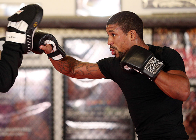 MINNEAPOLIS, MN - OCTOBER 02: Marcus LeVesseur works out for media and fans during an open training session at Cellar Kickboxing and Martial Arts on October 2, 2012 in Minneapolis, Minnesota. (Photo by Josh Hedges/Zuffa LLC/Zuffa LLC via Getty Images)