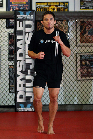 MINNEAPOLIS, MN - OCTOBER 02:  Jake Ellenberger works out for media and fans during an open training session at Cellar Kickboxing and Martial Arts on October 2, 2012 in Minneapolis, Minnesota.  (Photo by Josh Hedges/Zuffa LLC/Zuffa LLC via Getty Images)