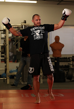 MINNEAPOLIS, MN - OCTOBER 02: Travis Browne works out for media and fans during an open training session at Cellar Kickboxing and Martial Arts on October 2, 2012 in Minneapolis, Minnesota. (Photo by Josh Hedges/Zuffa LLC/Zuffa LLC via Getty Images)