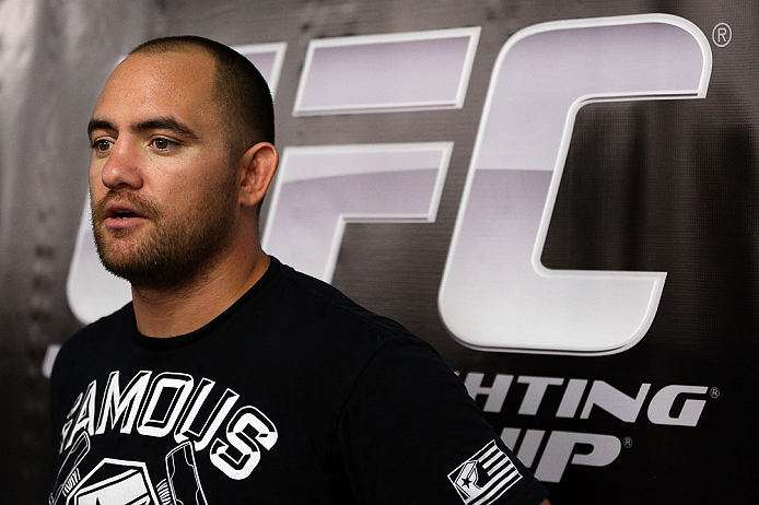 MINNEAPOLIS, MN - OCTOBER 02: Travis Browne answers questions from media during an open training session at Cellar Kickboxing and Martial Arts on October 2, 2012 in Minneapolis, Minnesota. (Photo by Josh Hedges/Zuffa LLC/Zuffa LLC via Getty Images)