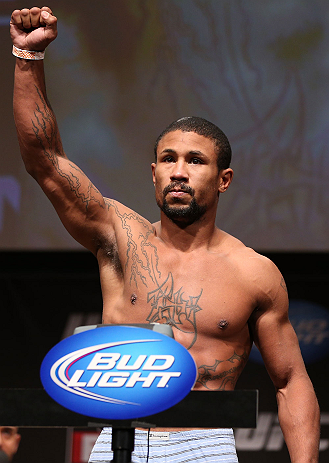MINNEAPOLIS, MN - OCTOBER 04:  Marcus LeVesseur weighs in during the UFC on FX weigh in at Pantages Theater on October 4, 2012 in Minneapolis, Minnesota.  (Photo by Josh Hedges/Zuffa LLC/Zuffa LLC via Getty Images)