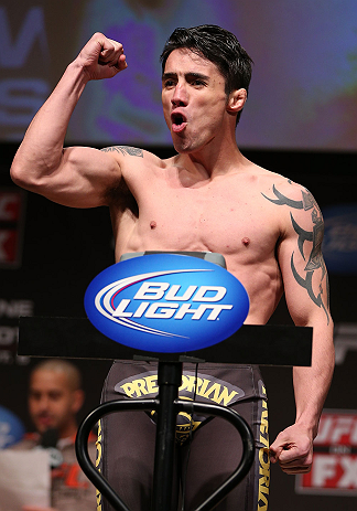 MINNEAPOLIS, MN - OCTOBER 04:  Diego Nunes weighs in during the UFC on FX weigh in at Pantages Theater on October 4, 2012 in Minneapolis, Minnesota.  (Photo by Josh Hedges/Zuffa LLC/Zuffa LLC via Getty Images)
