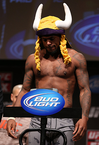 MINNEAPOLIS, MN - OCTOBER 04:  Michael Johnson weighs in during the UFC on FX weigh in at Pantages Theater on October 4, 2012 in Minneapolis, Minnesota.  (Photo by Josh Hedges/Zuffa LLC/Zuffa LLC via Getty Images)