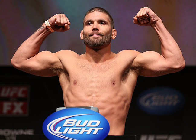 MINNEAPOLIS, MN - OCTOBER 04:  Jeremy Stephens weighs in during the UFC on FX weigh in at Pantages Theater on October 4, 2012 in Minneapolis, Minnesota.  (Photo by Josh Hedges/Zuffa LLC/Zuffa LLC via Getty Images)
