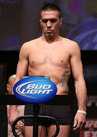 MINNEAPOLIS, MN - OCTOBER 04:  Josh Neer weighs in during the UFC on FX weigh in at Pantages Theater on October 4, 2012 in Minneapolis, Minnesota.  (Photo by Josh Hedges/Zuffa LLC/Zuffa LLC via Getty Images)