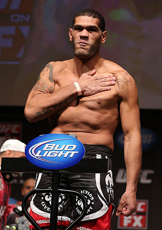 MINNEAPOLIS, MN - OCTOBER 04:  Antonio "Bigfoot" Silva weighs in during the UFC on FX weigh in at Pantages Theater on October 4, 2012 in Minneapolis, Minnesota.  (Photo by Josh Hedges/Zuffa LLC/Zuffa LLC via Getty Images)
