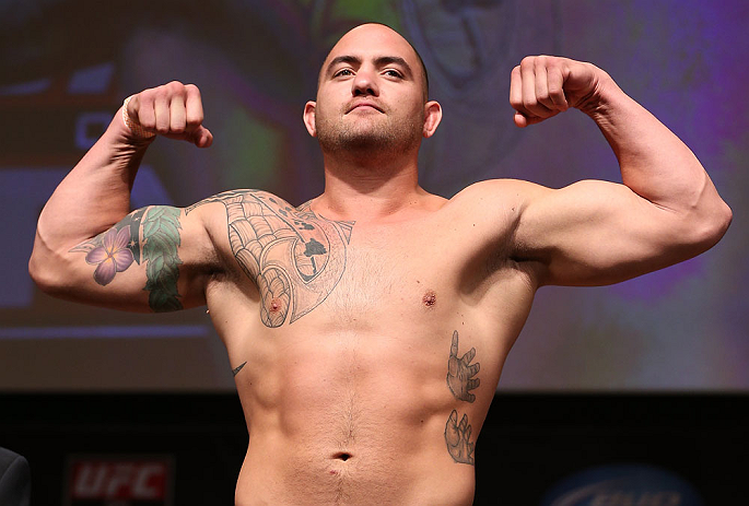 MINNEAPOLIS, MN - OCTOBER 04:  Travis Browne weighs in during the UFC on FX weigh in at Pantages Theater on October 4, 2012 in Minneapolis, Minnesota.  (Photo by Josh Hedges/Zuffa LLC/Zuffa LLC via Getty Images)