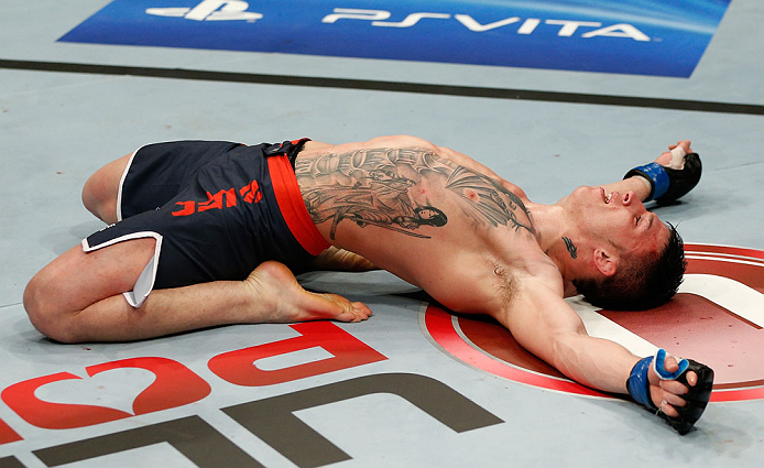 GOLD COAST, AUSTRALIA - DECEMBER 15:  Norman Parke celebrates after his lightweight fight against Colin Fletcher at the UFC on FX event on December 15, 2012  at Gold Coast Convention and Exhibition Centre in Gold Coast, Australia.  (Photo by Josh Hedges/Zuffa LLC/Zuffa LLC via Getty Images)