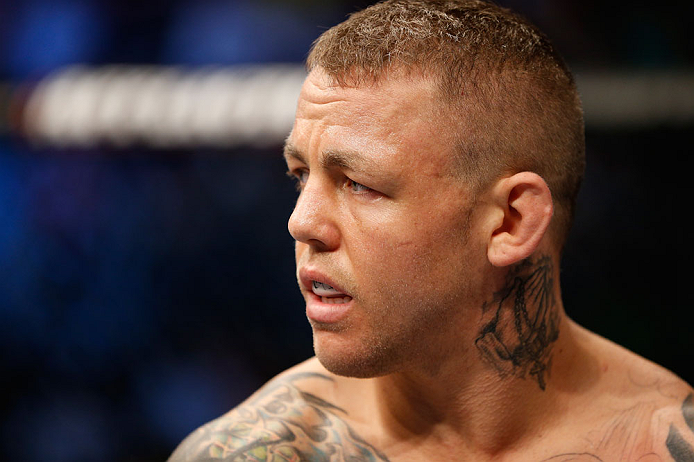 GOLD COAST, AUSTRALIA - DECEMBER 15:  Ross Pearson stands in the Octagon before his lightweight fight against George Sotiropoulos at the UFC on FX event on December 15, 2012  at Gold Coast Convention and Exhibition Centre in Gold Coast, Australia.  (Photo by Josh Hedges/Zuffa LLC/Zuffa LLC via Getty Images)