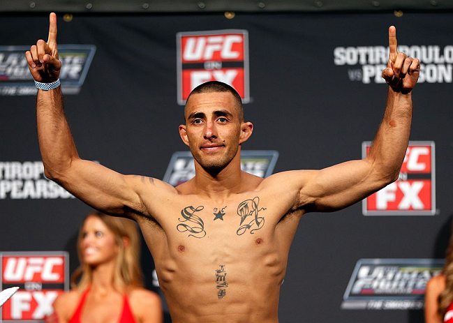 GOLD COAST, AUSTRALIA - DECEMBER 14: Yaotzin Meza weighs in during the UFC on FX weigh in on December 14, 2012 at Gold Coast Convention and Exhibition Centre in Gold Coast, Queensland, Australia. (Photo by Josh Hedges/Zuffa LLC/Zuffa LLC via Getty Images)