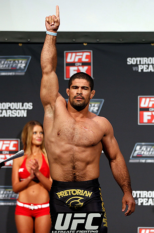 GOLD COAST, AUSTRALIA - DECEMBER 14: Rousimar Palhares weighs in during the UFC on FX weigh in on December 14, 2012 at Gold Coast Convention and Exhibition Centre in Gold Coast, Queensland, Australia. (Photo by Josh Hedges/Zuffa LLC/Zuffa LLC via Getty Images)