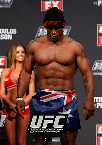 GOLD COAST, AUSTRALIA - DECEMBER 14: Hector Lombard weighs in during the UFC on FX weigh in on December 14, 2012 at Gold Coast Convention and Exhibition Centre in Gold Coast, Queensland, Australia. (Photo by Josh Hedges/Zuffa LLC/Zuffa LLC via Getty Images)