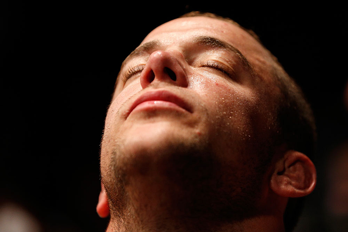 GOLD COAST, AUSTRALIA - DECEMBER 15:  Mike Wilkinson prepares to enter the Octagon before his lightweight fight against Brendan Loughnane at the UFC on FX event on December 15, 2012  at Gold Coast Convention and Exhibition Centre in Gold Coast, Australia.  (Photo by Josh Hedges/Zuffa LLC/Zuffa LLC via Getty Images)