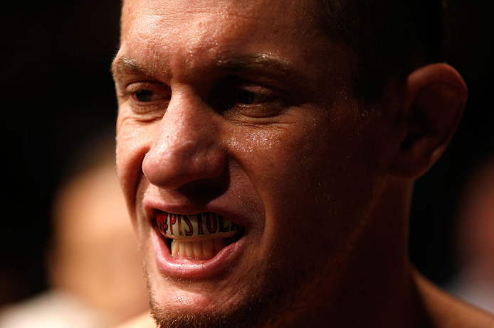 GOLD COAST, AUSTRALIA - DECEMBER 15:  Seth Baczynski prepares to enter the Octagon before his welterweight fight against Mike Pierce at the UFC on FX event on December 15, 2012  at Gold Coast Convention and Exhibition Centre in Gold Coast, Australia.  (Photo by Josh Hedges/Zuffa LLC/Zuffa LLC via Getty Images)
