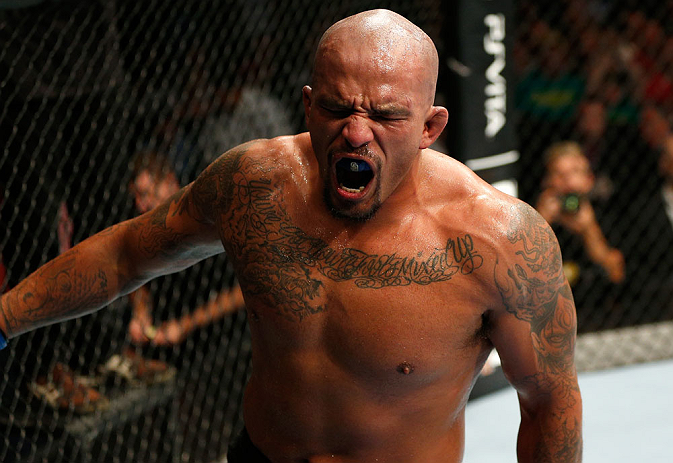 GOLD COAST, AUSTRALIA - DECEMBER 15:  Joey Beltran reacts after his light heavyweight fight against Igor Pokrajac at the UFC on FX event on December 15, 2012  at Gold Coast Convention and Exhibition Centre in Gold Coast, Australia.  (Photo by Josh Hedges/Zuffa LLC/Zuffa LLC via Getty Images)