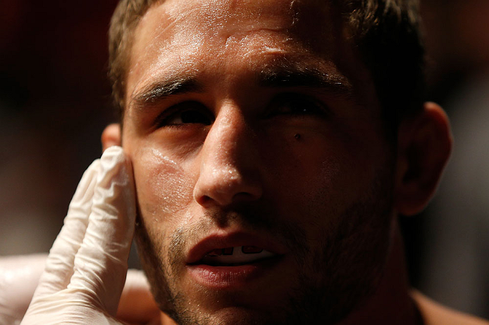 GOLD COAST, AUSTRALIA - DECEMBER 15:  Chad Mendes prepares to enter the Octagon before his featherweight fight against Yaotzin Meza at the UFC on FX event on December 15, 2012  at Gold Coast Convention and Exhibition Centre in Gold Coast, Australia.  (Photo by Josh Hedges/Zuffa LLC/Zuffa LLC via Getty Images)