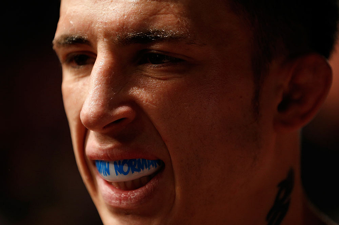 GOLD COAST, AUSTRALIA - DECEMBER 15:  Norman Parke prepares to enter the Octagon before his lightweight fight against Colin Fletcher at the UFC on FX event on December 15, 2012  at Gold Coast Convention and Exhibition Centre in Gold Coast, Australia.  (Photo by Josh Hedges/Zuffa LLC/Zuffa LLC via Getty Images)