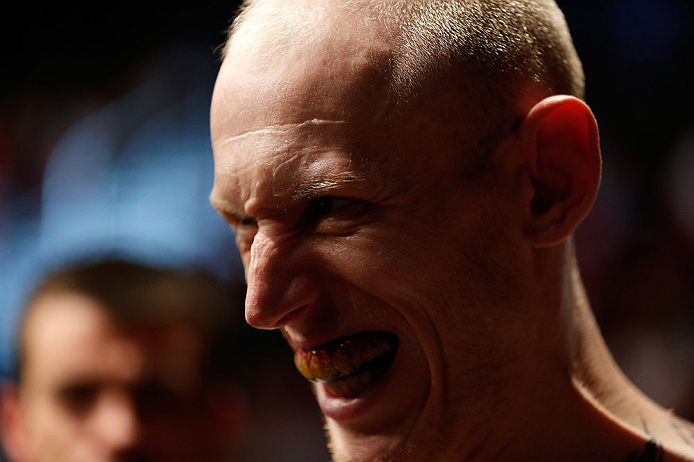 GOLD COAST, AUSTRALIA - DECEMBER 15:  Colin Fletcher prepares to enter the Octagon before his lightweight fight against Norman Parke at the UFC on FX event on December 15, 2012  at Gold Coast Convention and Exhibition Centre in Gold Coast, Australia.  (Photo by Josh Hedges/Zuffa LLC/Zuffa LLC via Getty Images)