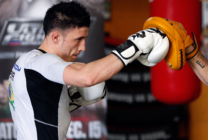 GOLD COAST, AUSTRALIA - DECEMBER 13: Norman Parke works out for the media during the UFC on FX open workouts on December 13, 2012 at Boonchu Gym in Gold Coast, Australia. (Photo by Josh Hedges/Zuffa LLC/Zuffa LLC via Getty Images)