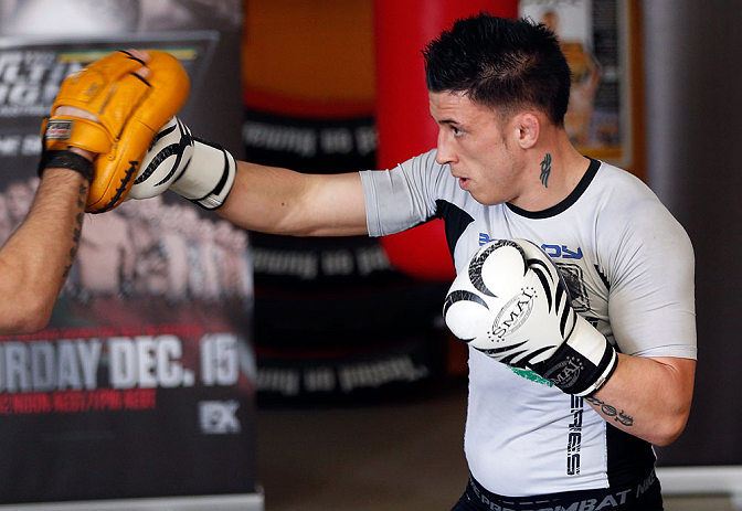 GOLD COAST, AUSTRALIA - DECEMBER 13: Norman Parke works out for the media during the UFC on FX open workouts on December 13, 2012 at Boonchu Gym in Gold Coast, Australia. (Photo by Josh Hedges/Zuffa LLC/Zuffa LLC via Getty Images)