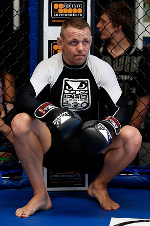GOLD COAST, AUSTRALIA - DECEMBER 13: Ross Pearson works out for the media during the UFC on FX open workouts on December 13, 2012 at Boonchu Gym in Gold Coast, Australia. (Photo by Josh Hedges/Zuffa LLC/Zuffa LLC via Getty Images)