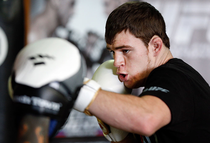 GOLD COAST, AUSTRALIA - DECEMBER 13:  Bradley Scott works out for the media during the UFC on FX open workouts on December 13, 2012 at Boonchu Gym in Gold Coast, Australia.  (Photo by Josh Hedges/Zuffa LLC/Zuffa LLC via Getty Images)