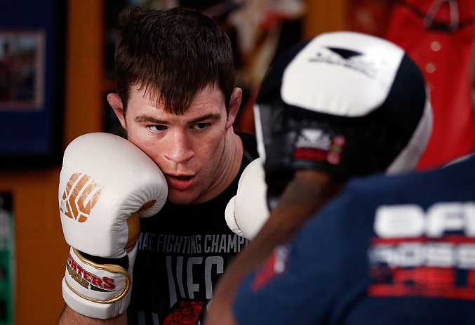 GOLD COAST, AUSTRALIA - DECEMBER 13: Bradley Scott works out for the media during the UFC on FX open workouts on December 13, 2012 at Boonchu Gym in Gold Coast, Australia. (Photo by Josh Hedges/Zuffa LLC/Zuffa LLC via Getty Images)