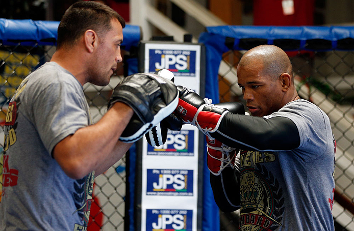 GOLD COAST, AUSTRALIA - DECEMBER 13: Hector Lombard works out for the media during the UFC on FX open workouts on December 13, 2012 at Boonchu Gym in Gold Coast, Australia. (Photo by Josh Hedges/Zuffa LLC/Zuffa LLC via Getty Images)