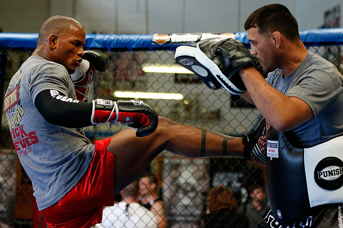 GOLD COAST, AUSTRALIA - DECEMBER 13: Hector Lombard works out for the media during the UFC on FX open workouts on December 13, 2012 at Boonchu Gym in Gold Coast, Australia. (Photo by Josh Hedges/Zuffa LLC/Zuffa LLC via Getty Images)