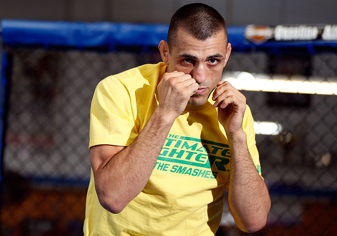 GOLD COAST, AUSTRALIA - DECEMBER 13: George Sotiropoulos works out for the media during the UFC on FX open workouts on December 13, 2012 at Boonchu Gym in Gold Coast, Australia. (Photo by Josh Hedges/Zuffa LLC/Zuffa LLC via Getty Images)